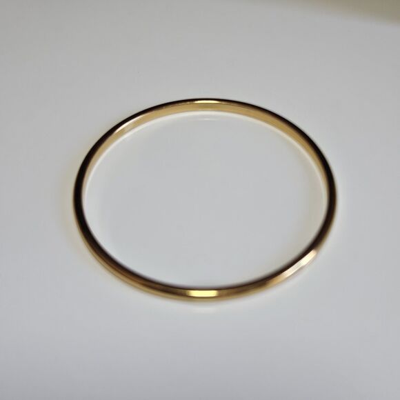**Sale** Vintage Monet Gold Tone Metal Bangle Bracelet 7.75" Fashion Jewelry - Picture 13 of 13